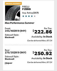 Set of 4 new 19&quot; Pirelli P-Zero tires for F-Type-fullsizerender.jpg