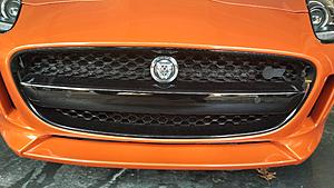 14-17 COMPLETE Jaguar F-TYPE OEM Gloss Black Pack Grille Surround Bumper Emblem- 9-w1.jpg