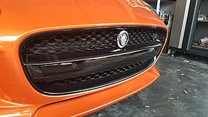 14-17 COMPLETE Jaguar F-TYPE OEM Gloss Black Pack Grille Surround Bumper Emblem- 9-w3.jpg