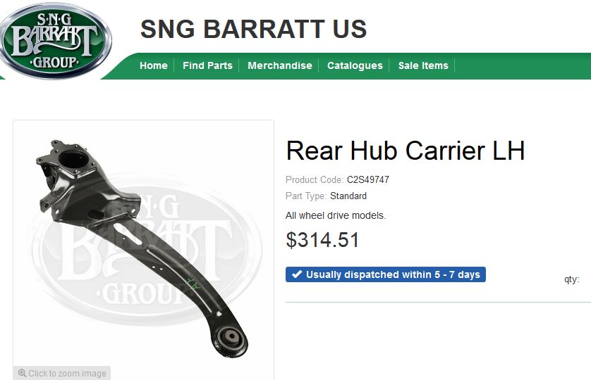 jaguar x type rear hub carrier