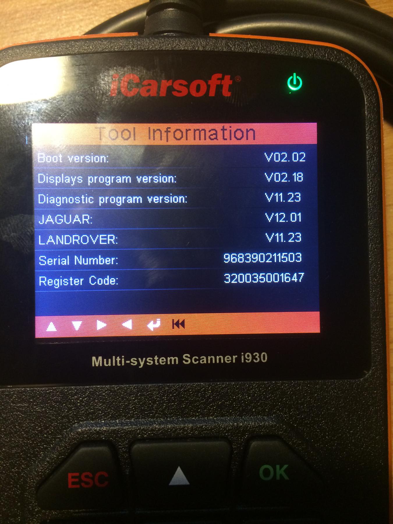iCarsoft i930 Diagnostic Scan Fault Code Reader Tool Jaguar TF930