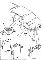 Where is rear parking sensor/assist sounder located in X308 cabin?-x308-park-aid.jpg
