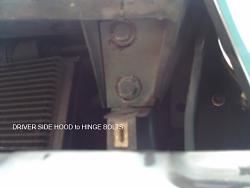 Broken Hood Release Cable FAQ RESOLVED-3-driver-side-hood-hinge-bolts.jpg