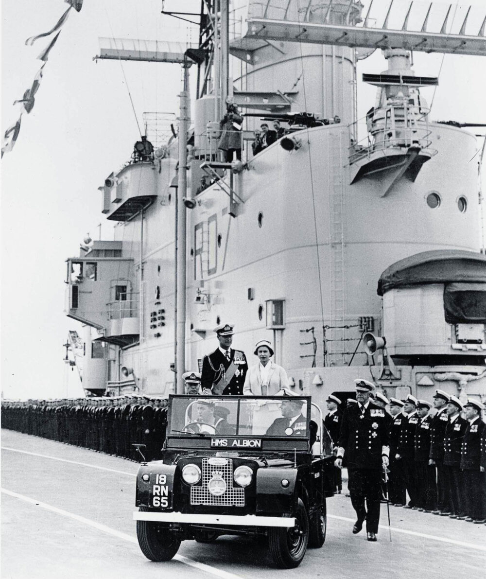 Land Rover Series 1 with Queen Elizabeth and royal family in 1957